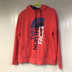The North Face Pink Long Sleeve Hoodie Logo Medium